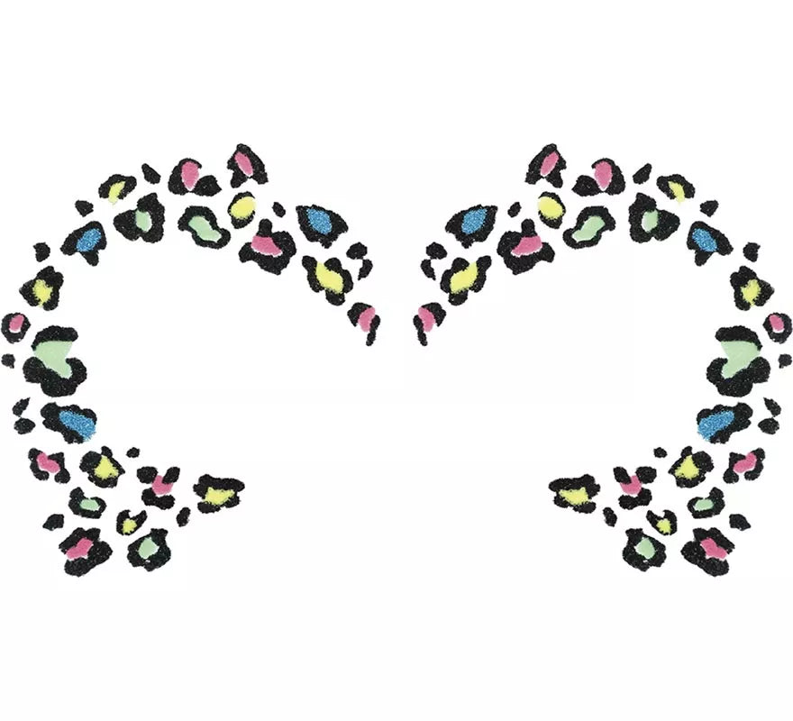Glitter Face de Leopardo multicolor