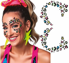 Multicolor Leopard Glitter Face