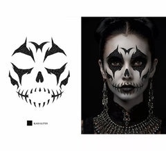 Glitter Face Skeleton 13x15 cm