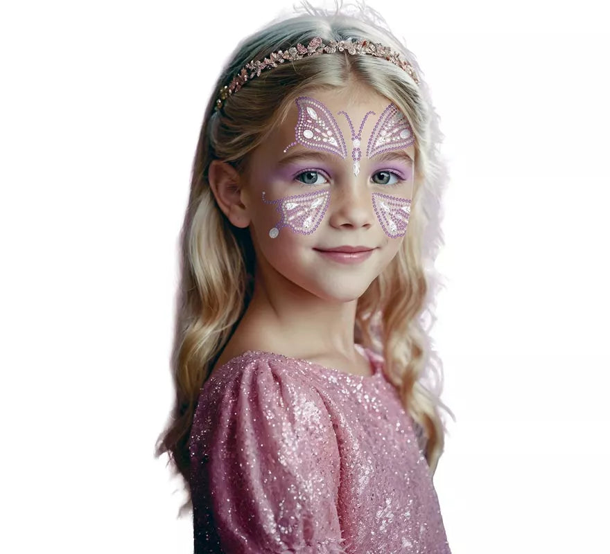 Glitter Face Mariposa rosa