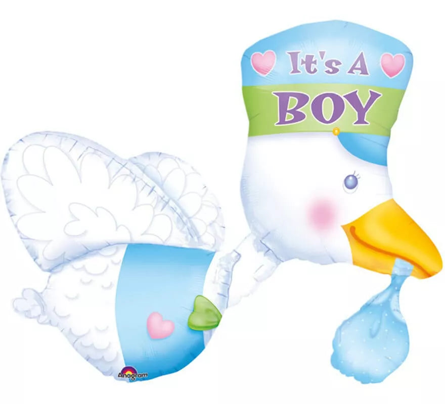 Translation missing: en.Globo Cigüeña con Bebé niño de 58x81 cm