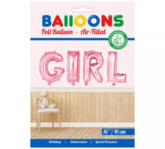Pink GIRL Foil Balloon 41 cm