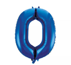 Foil Balloon Number 0 Blue Color 86 cm