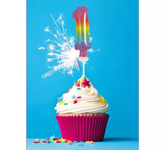 12.5 cm Rainbow Number 1 Foil Balloon