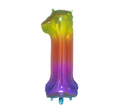 75 cm Transparent Rainbow Number 1 Foil Balloon