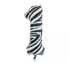 Foil Balloon Number 1 Zebra Color 86 cm