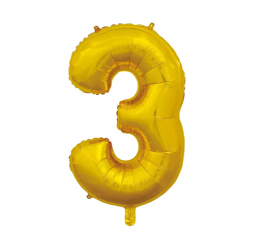 Translation missing: en.Globo de Foil Número 3 color Oro de 66 cm