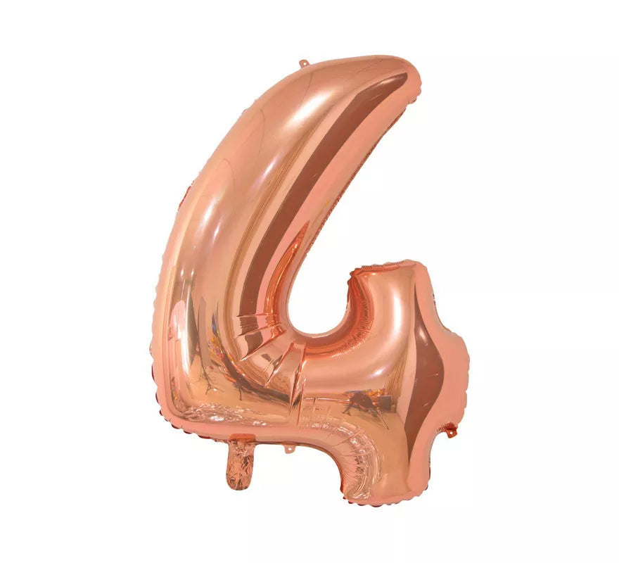 Translation missing: en.Globo de Foil Número 4 color Oro Rosa de 66 cm