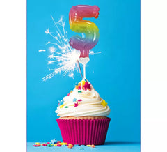 12.5 cm Rainbow Number 5 Foil Balloon