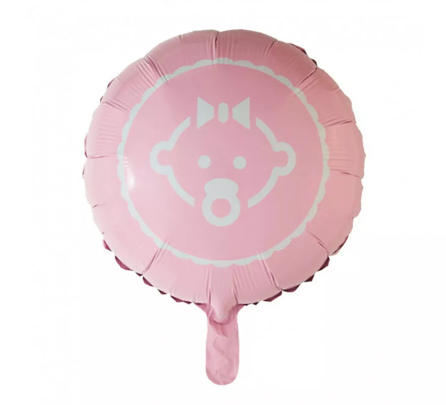 Translation missing: en.Globo de Foil Redondo Bebé Niña de 46 cm