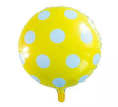 46 cm Yellow Polka Dot Round Foil Balloon