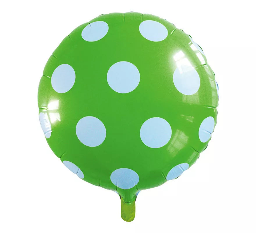 Translation missing: en.Globo de Foil Redondo Lunares Verde Manzana de 46 cm