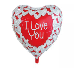 XL Foil Balloon Heart I Love You Red & White 92 cm