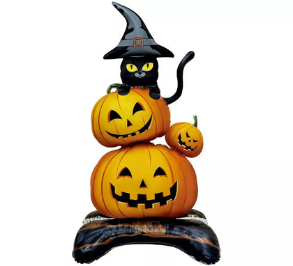 Globo Foil Calabaza con Gato de 68x140 cm