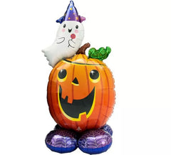 Airloonz Giant Foil Balloon Pumpkin and Ghost 71X142 cm