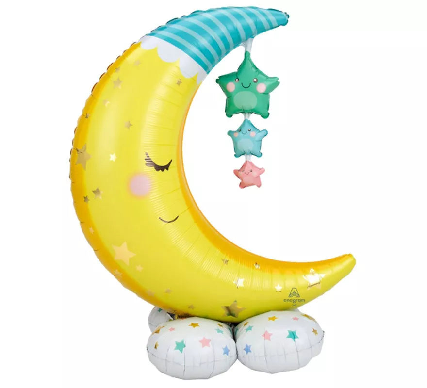 Translation missing: en.Globo Foil Gigante Airloonz Lunas y Estrellas 101x139 cm