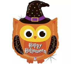 81 cm Happy Halloween Owl Metallic Foil Balloon