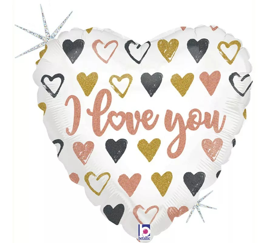 Translation missing: en.Globo Foil Metalizado forma de Corazón I Love You de 45 cm