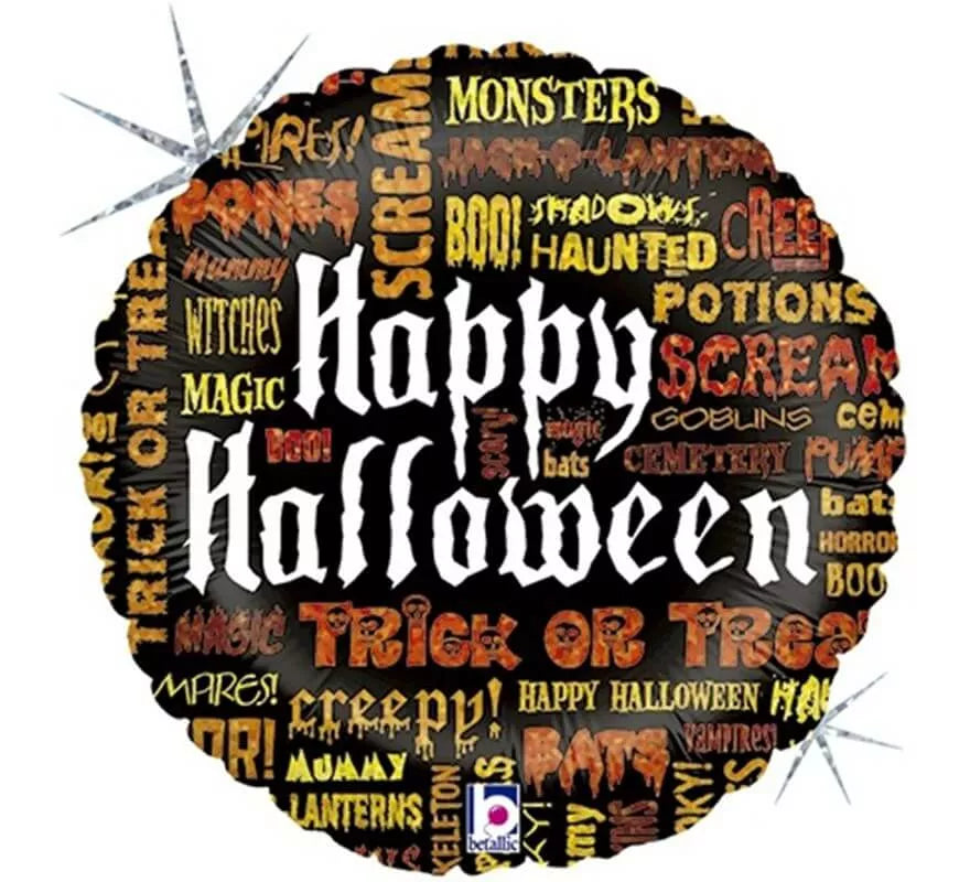 Translation missing: en.Globo Foil Metalizado Frases de Halloween de 45 cm