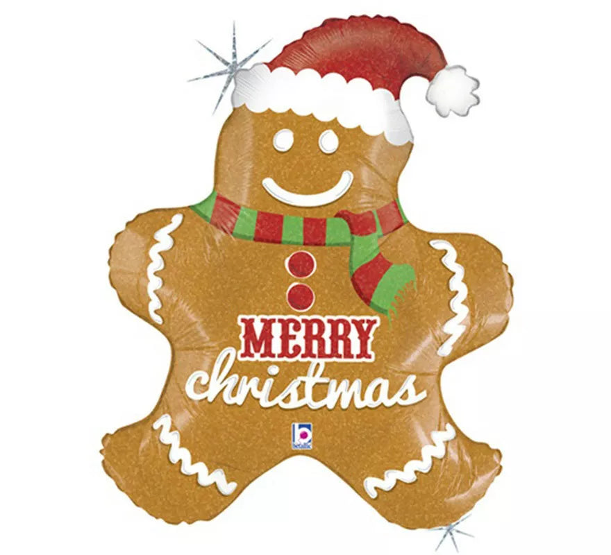 Translation missing: en.Globo Foil Metalizado Galleta Merry Christmas de 78 cm