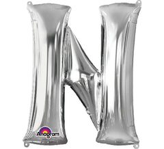 86 cm Silver Letter N Balloon