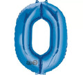 Globo metalizado Azul número 0 de 86 cm de altura