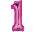 Globo metalizado Fucsia número 1 de 86 cm de altura