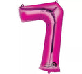 Globo metalizado Fucsia número 7 de 86 cm de altura