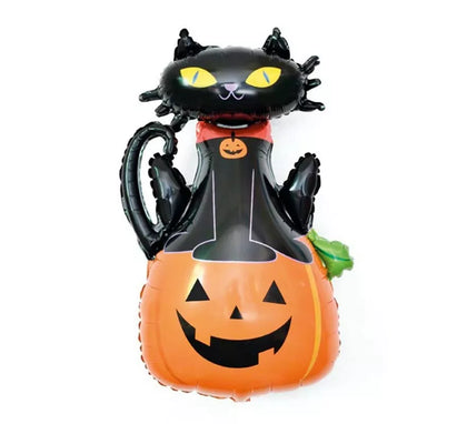Globo Poly Gato y Calabaza de 68x97 cm