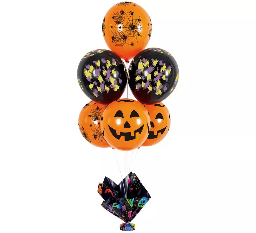 Globos con Soporte para Halloween 7 Piezas