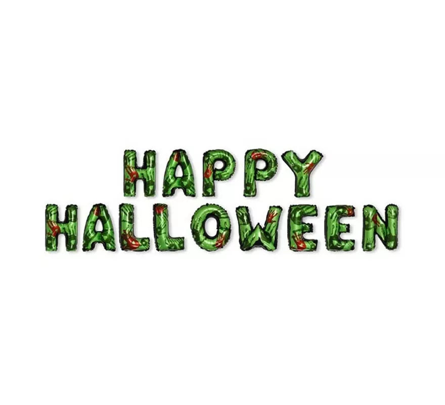"Globos ""Happy Halloween"" verde"