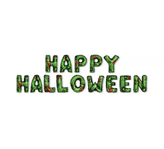 """Happy Halloween"" Green Balloons"