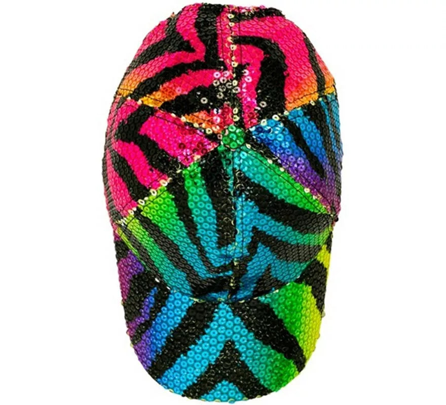Translation missing: en.Gorra Animal Print Tigre Arcoíris con Lentejuelas