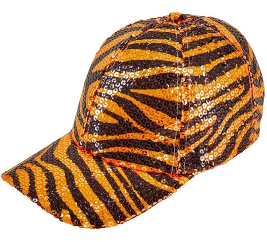 Gorra Animal Print Tigre con Lentejuelas