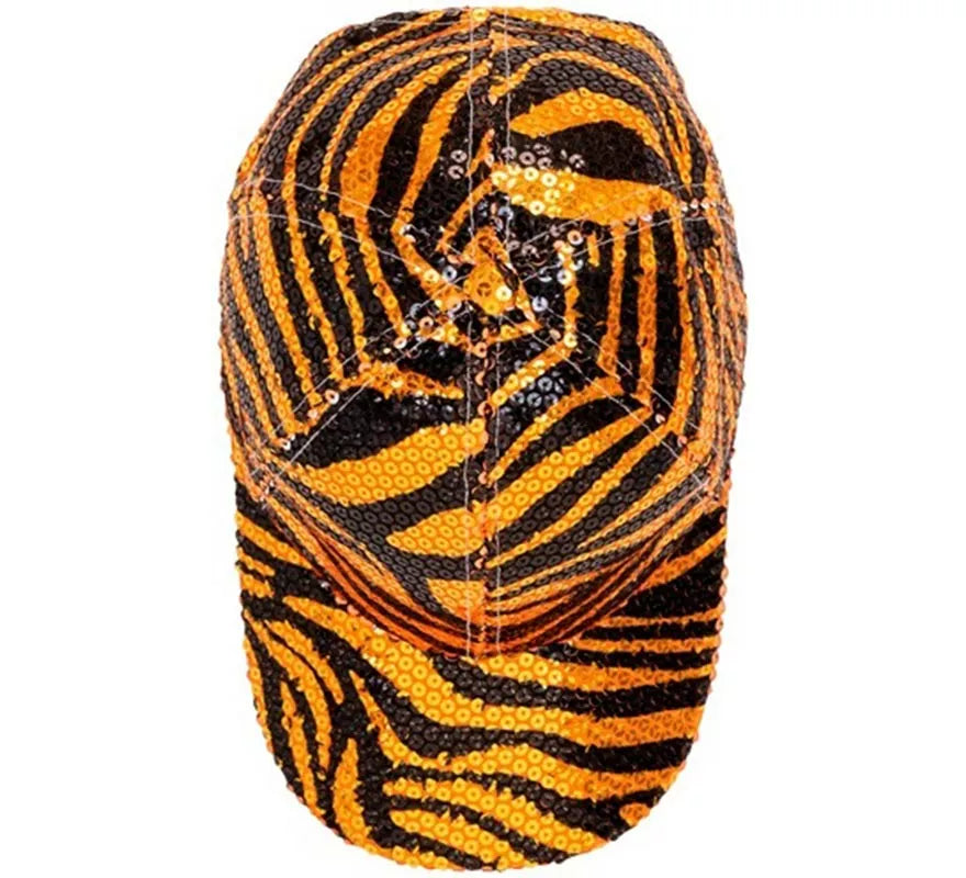 Gorra Animal Print Tigre con Lentejuelas