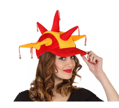 Gorra de Arlequín con cascabeles de la Bandera de España