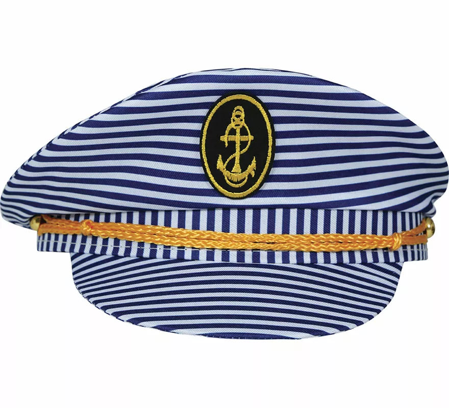 Translation missing: en.Gorra de Capitán Marinero a rayas adulto