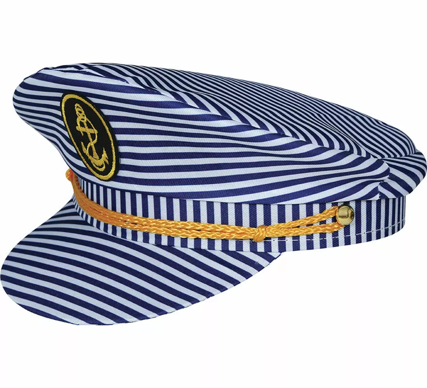 Gorra de Capitán Marinero a rayas adulto