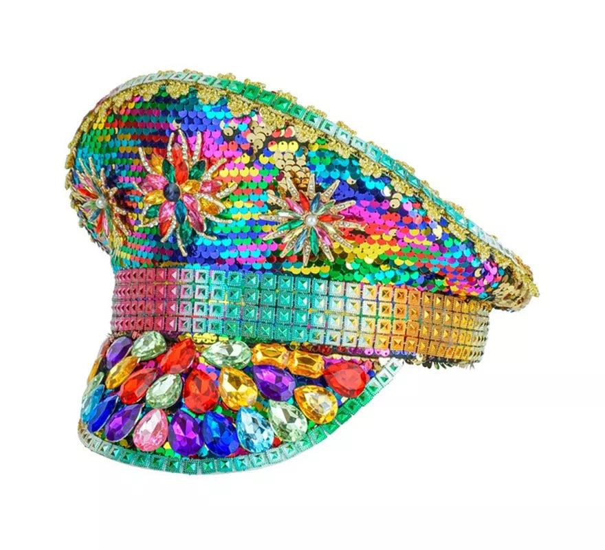 Translation missing: en.Gorra de Festival Pride con Joyas Arcoíris