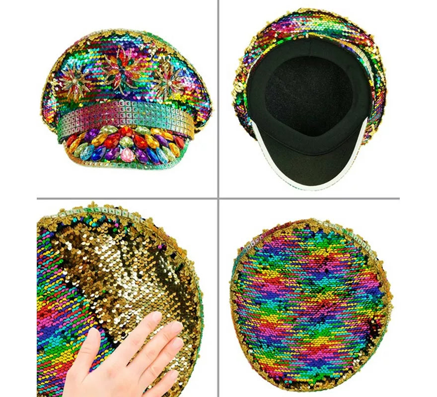 Translation missing: en.Gorra de Festival Pride con Joyas Arcoíris