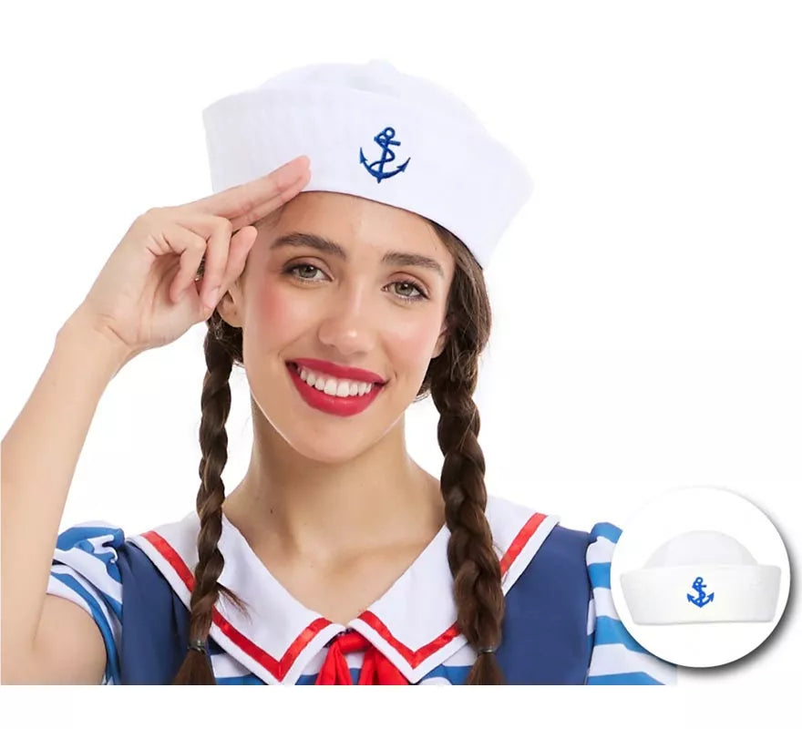 Translation missing: en.Gorra de Marinera blanca con ancla