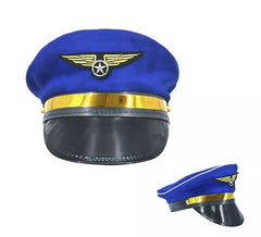 Boné piloto aviador azul