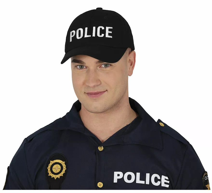 Translation missing: en.Gorra de Police negra adulto