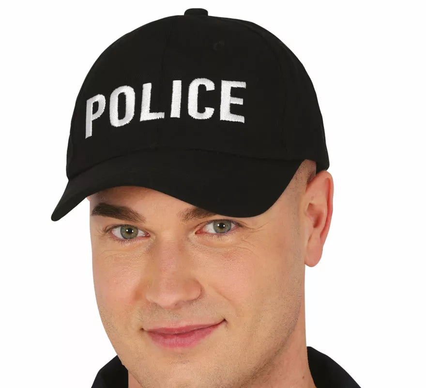 Translation missing: en.Gorra de Police negra adulto