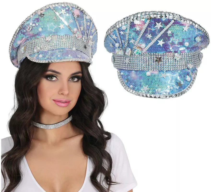 Translation missing: en.Gorra de Policía azul con Perlas adultos
