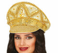 Gorra de Policía dorado con pedrería adulto