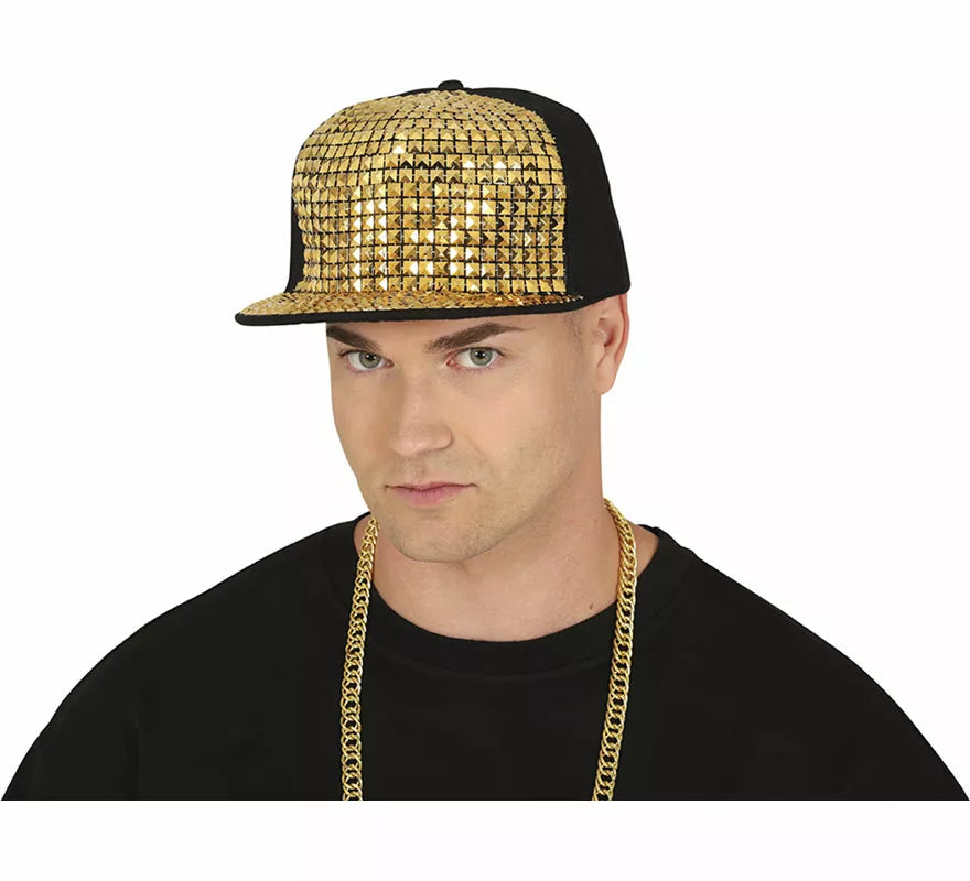 Translation missing: en.Gorra de Rapero con remaches dorados adulto