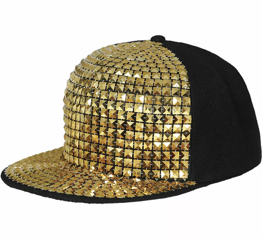 Gorra de Rapero con remaches dorados adulto