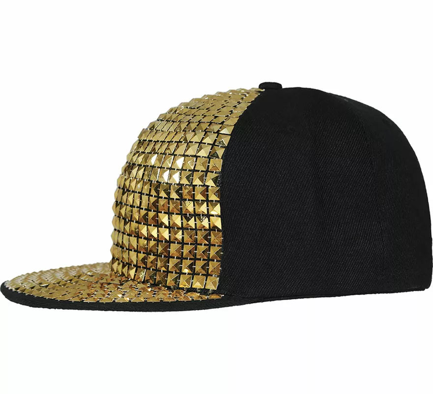 Gorra de Rapero con remaches dorados adulto