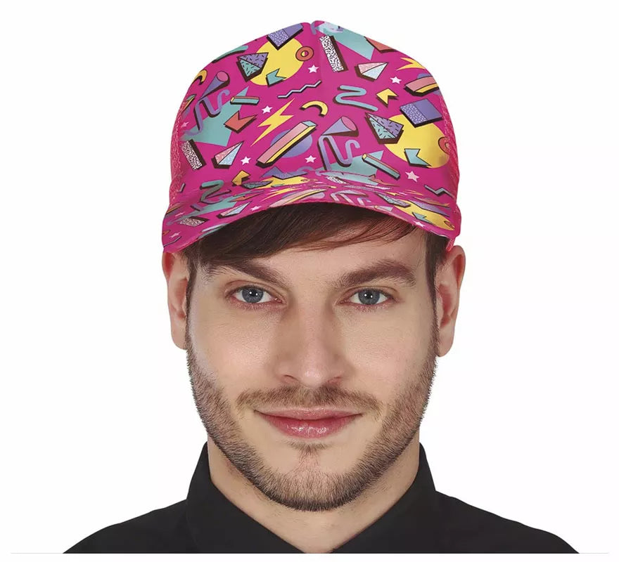 Gorra Fucsia con estampado de los Años '80